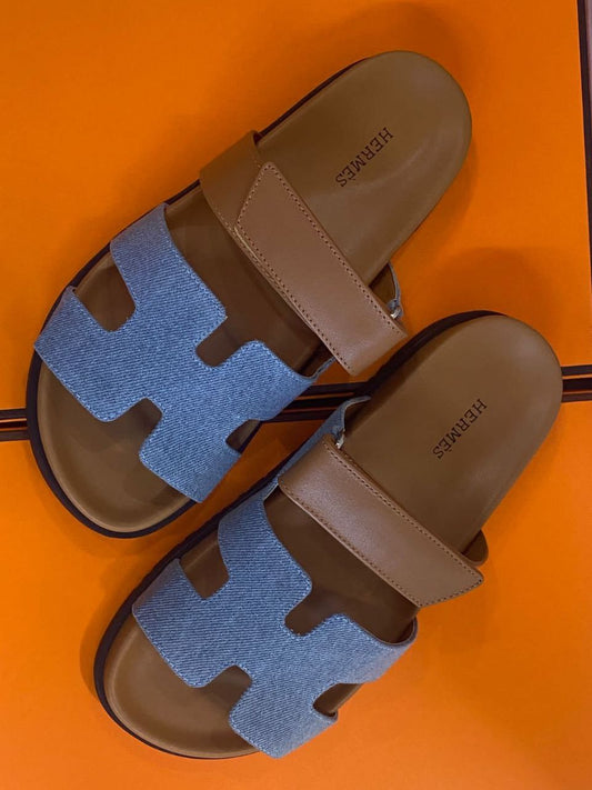 Hermès Chypre Sandalen - Blauw/Bruin